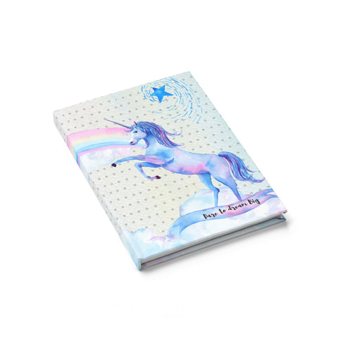 Osez rêver Grand Journal avec Licorne Aquarelle et Arc en Ciel - - Angel Effect Shop