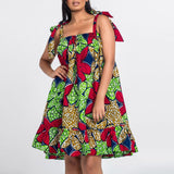 Robes Africaines Moderne Femmes Bazin Ankara Imprimé À Volants Mini Neuf - Angel Effect Shop