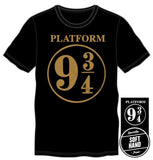 Harry Potter Hogwarts Express Platform Nine and Three-Quarters 9 3/4 Men's Black T-Shirt - Angel Effect Shop