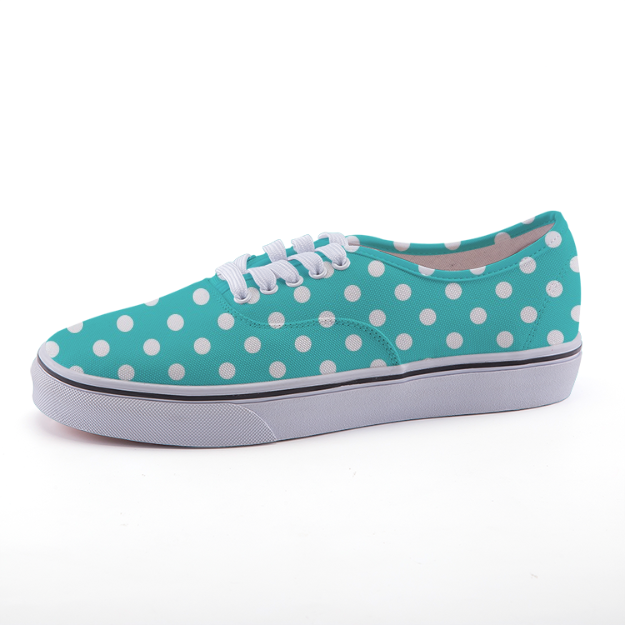 Teal and White Low-top fashion canvas shoes - Angel Effect Shop