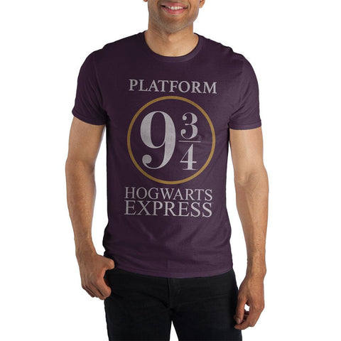Harry Potter Platform Nine and Three-Quarters 9 3/4 Hogwarts Express Women's Burgundy T-Shirt - Angel Effect Shop
