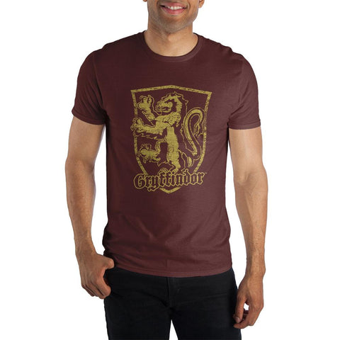 Harry Potter Gryffindor Logo Men's Burgundy T-Shirt - Angel Effect Shop