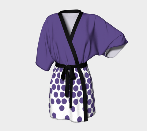 Robe de kimono Peignoir à pois UltraViolet - Angel Effect Shop