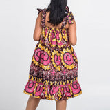 Robes Africaines Moderne Femmes Bazin Ankara Imprimé À Volants Mini Neuf - Angel Effect Shop