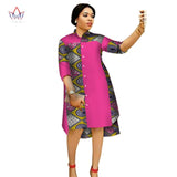 Maxi Robe Africaine Imprimer Femme Trois-Quart Manches Vêtement Traditionnel - Angel Effect Shop